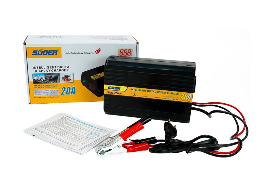incarcator auto moto redresor baterii AGM GEL plumb acid 12V 20A LCD inteligent smart automat curent reglabil 2